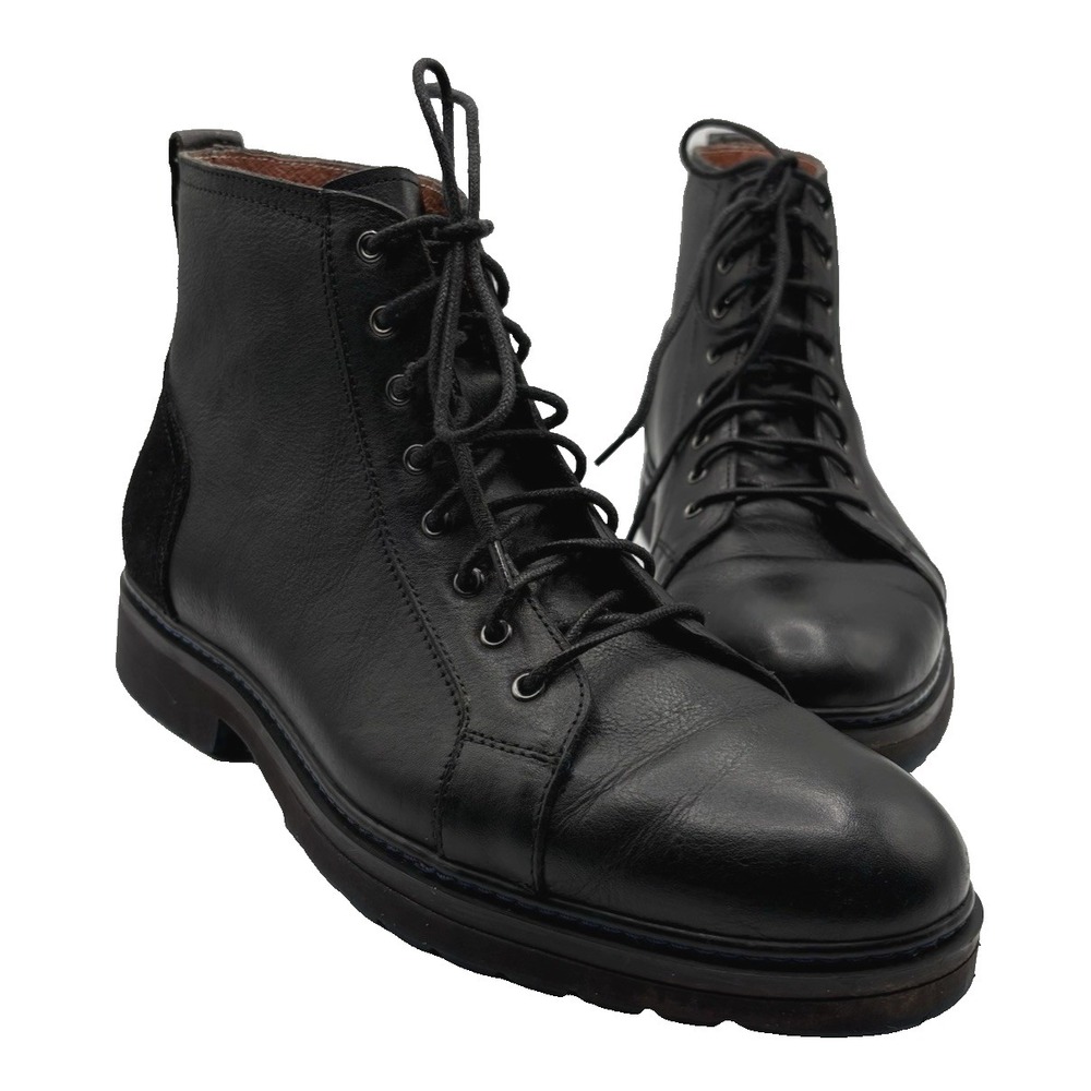 ZANZARA Boot Men's 8.5‎ Black Leather Suede Lace Up Ankle Boot  ZZ1544B